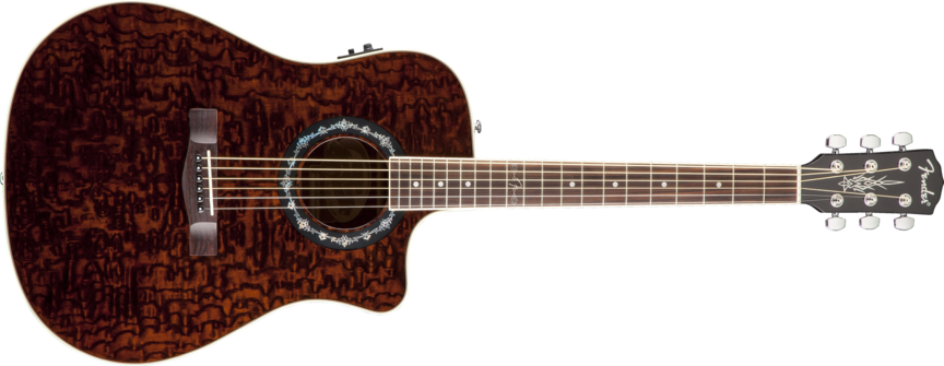 Fender Musical Instruments - T-Bucket 300CE Acoustic/Electric - Quilt  Ash/Transparent Dark Brown